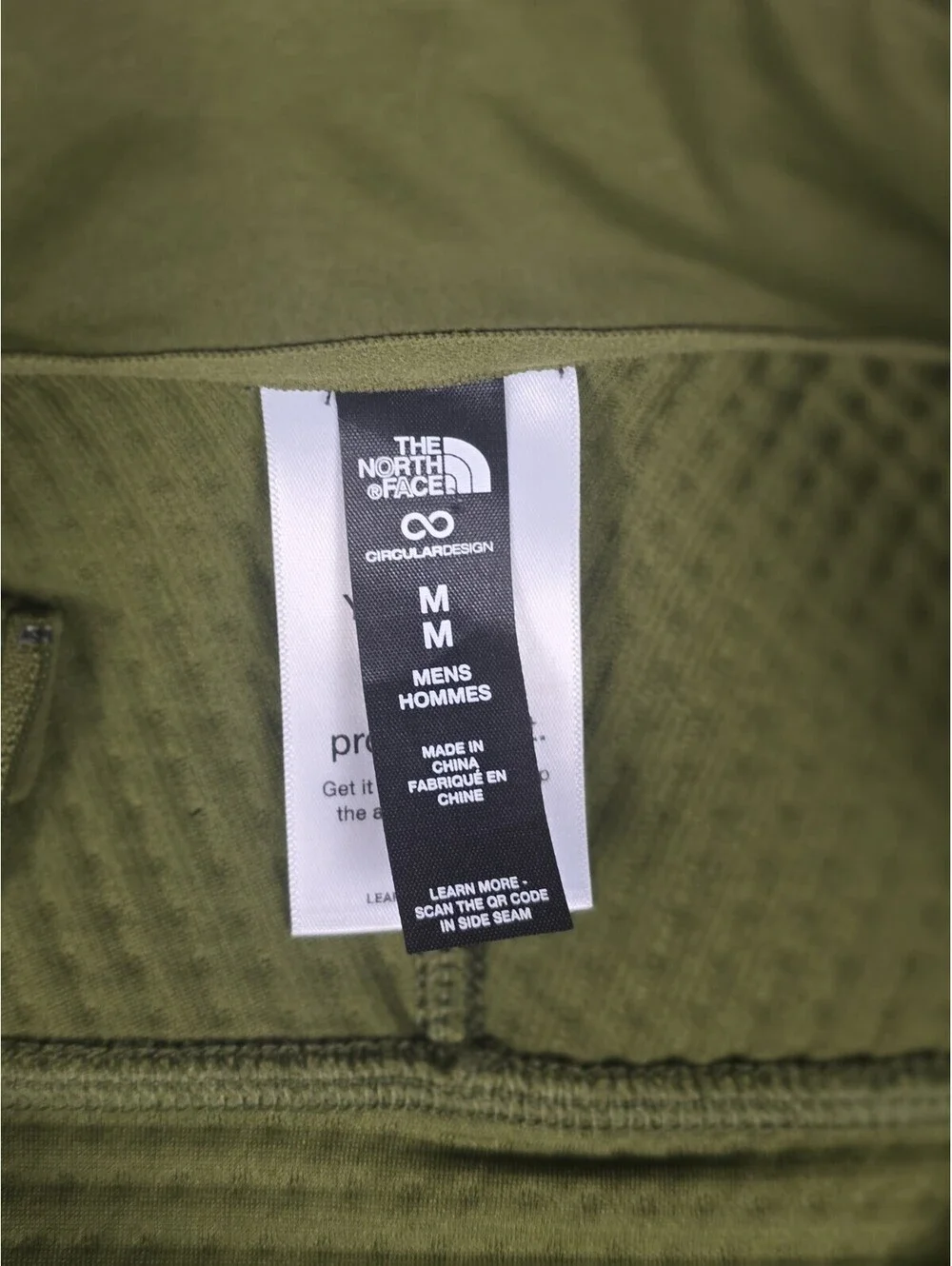 The North Face 1/4 Zip Pullover Sweater Mens Size M Olive Green Dot Knit Thermal